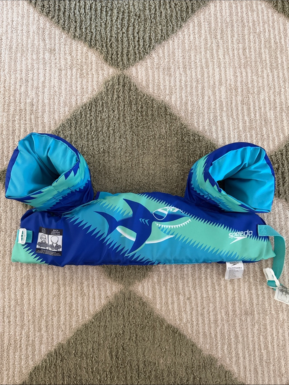 Speedo Kids Blue and Turquoise Shark Swim Float Vest